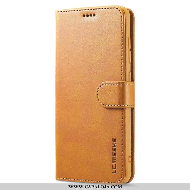 Capa Flip Para Samsung Galaxy S21 FE Lc.imeeke Efeito Couro