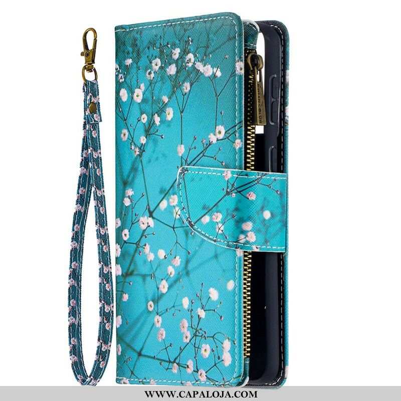 Capa Flip Para Samsung Galaxy S21 Plus 5G Bolso De Árvore Com Zíper