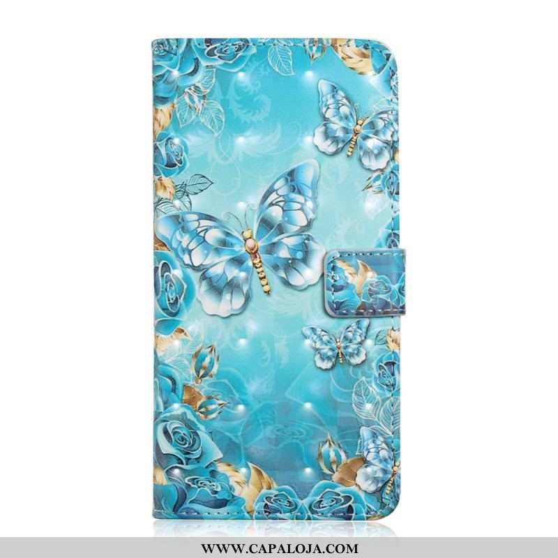 Capa Flip Para Samsung Galaxy S22 5G Vôo De Borboletas