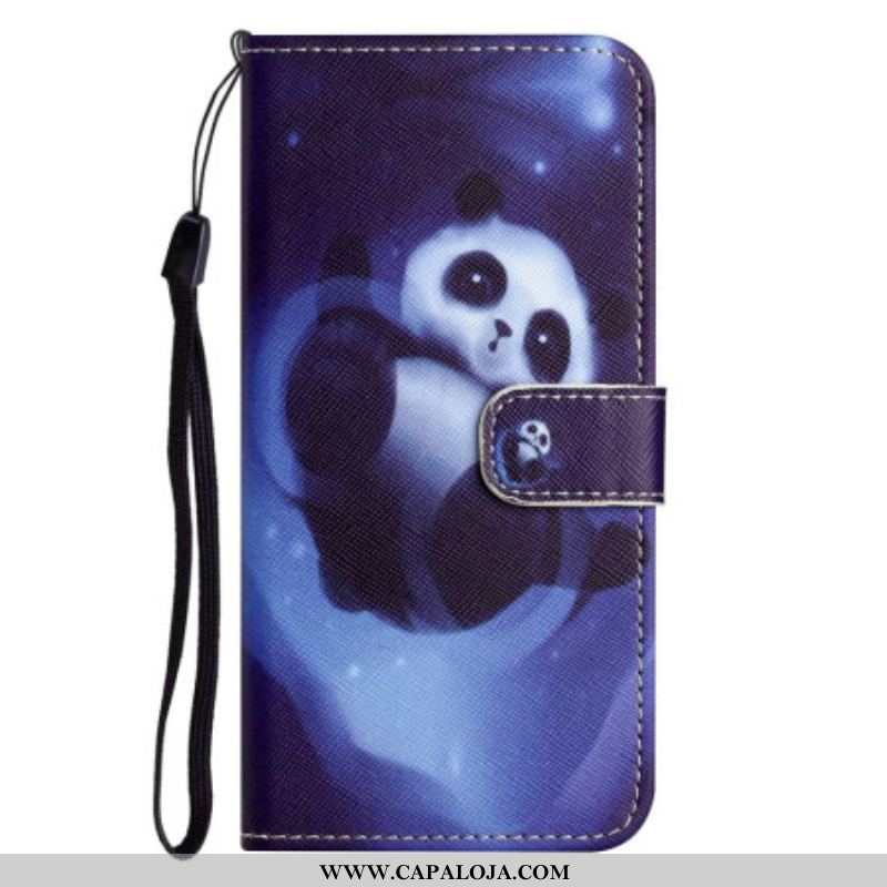 Capa Flip Para Samsung Galaxy S23 5G De Cordão Strappy Panda