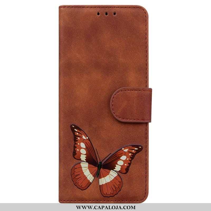 Capa Flip Para Sony Xperia 1 IV Borboleta Vintage