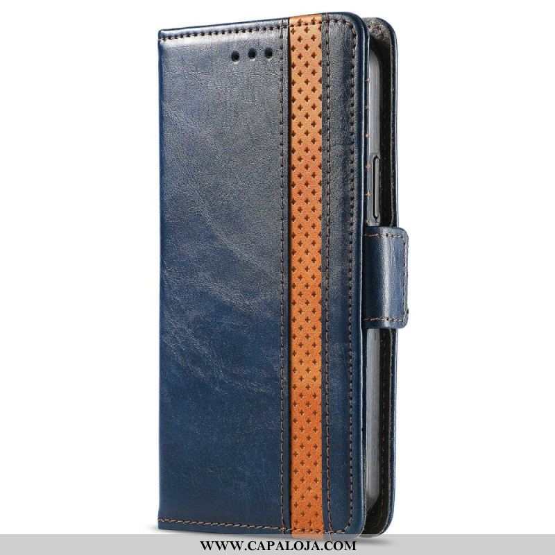 Capa Flip Para Sony Xperia 1 IV Fecho Duplo Bicolor