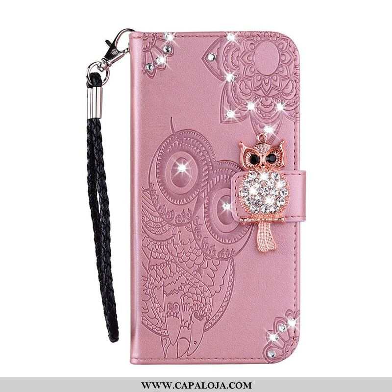 Capa Flip Para Xiaomi Redmi Note 10 / 10S Coruja Mandala E Charme