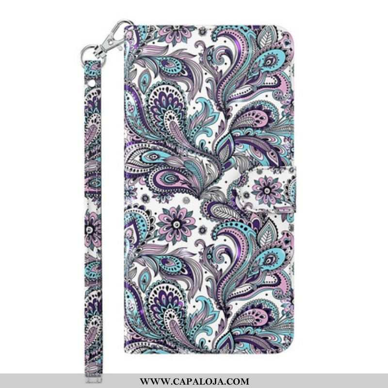 Capa Flip Para Xiaomi Redmi Note 10 5G Padrões De Flores