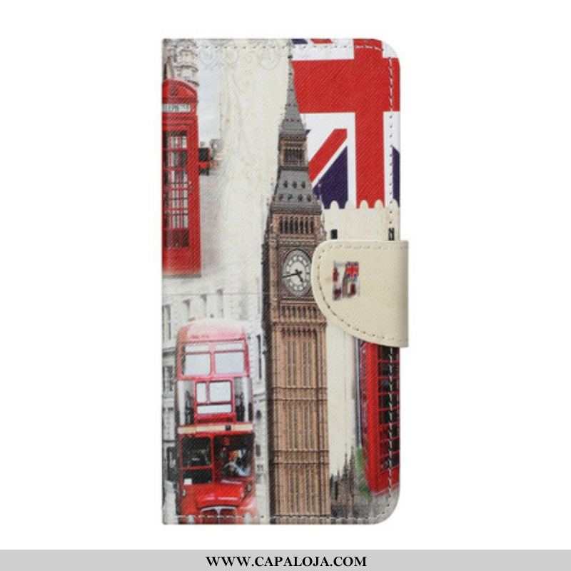 Capa Flip Para Xiaomi Redmi Note 10 5G Vida Em Londres