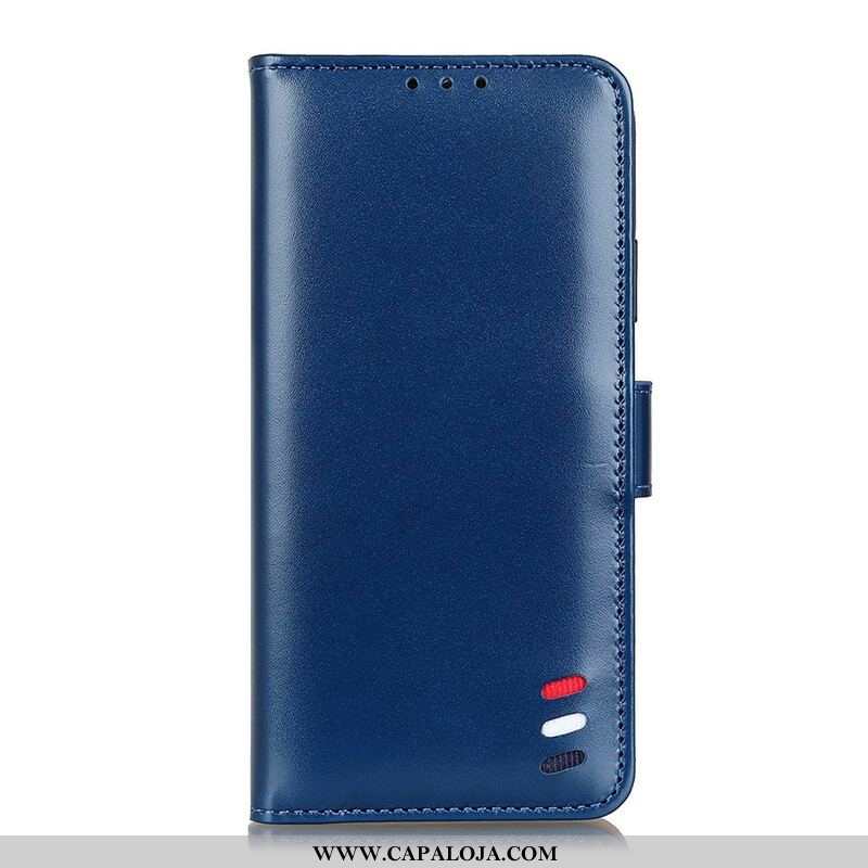 Capa Folio Para Samsung Galaxy A52 4G / A52 5G / A52s 5G Efeito Couro Tricolor
