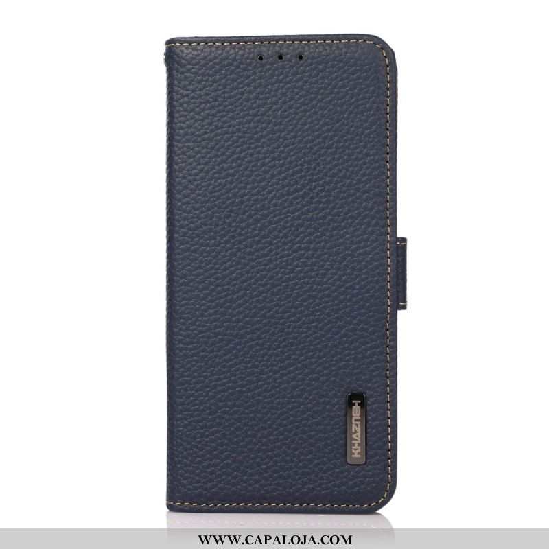 Capa Folio Para Samsung Galaxy M32 Couro De Lichia Khazneh Rfid