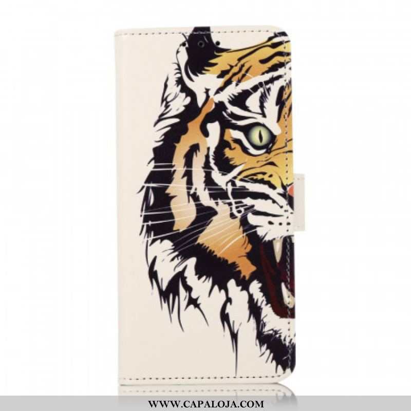 Capa Folio Para Samsung Galaxy M32 Tigre Feroz