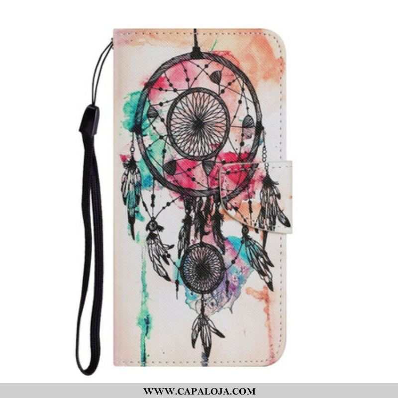 Capa Folio Para Samsung Galaxy S21 FE Aquarela Apanhador De Sonhos