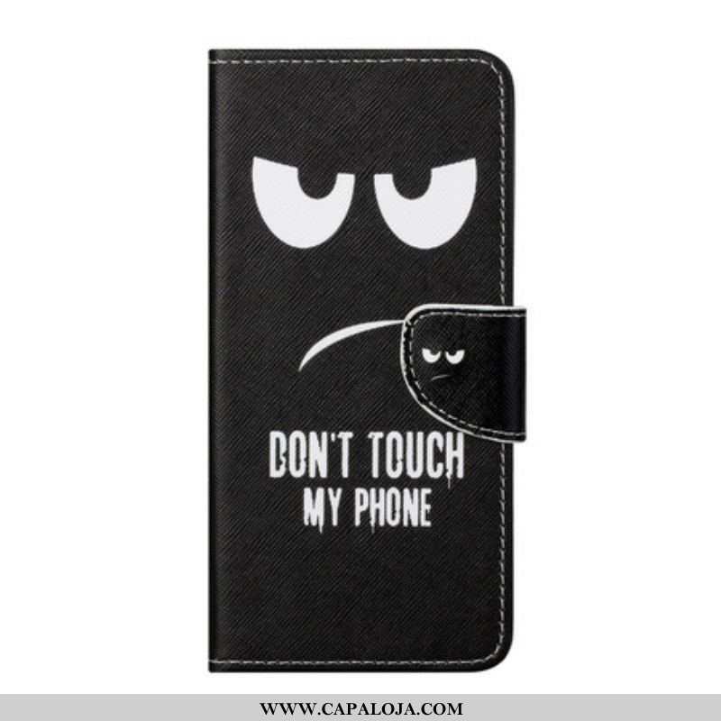 Capa Folio Para Samsung Galaxy S21 FE Não Toque No Meu Telefone