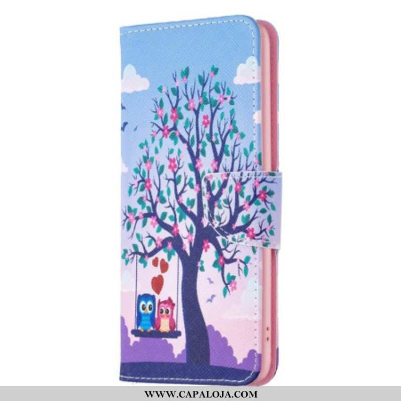 Capa Folio Para Samsung Galaxy S23 5G Corujas No Balanço