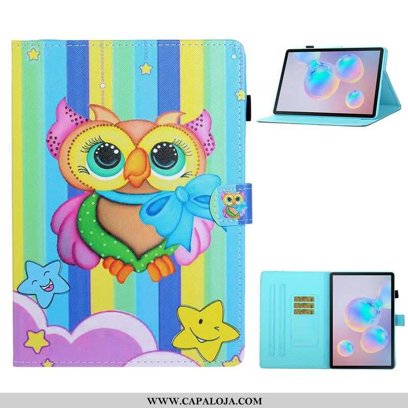 Capa Folio Para Samsung Galaxy Tab S8 / Tab S7 Estourar Coruja