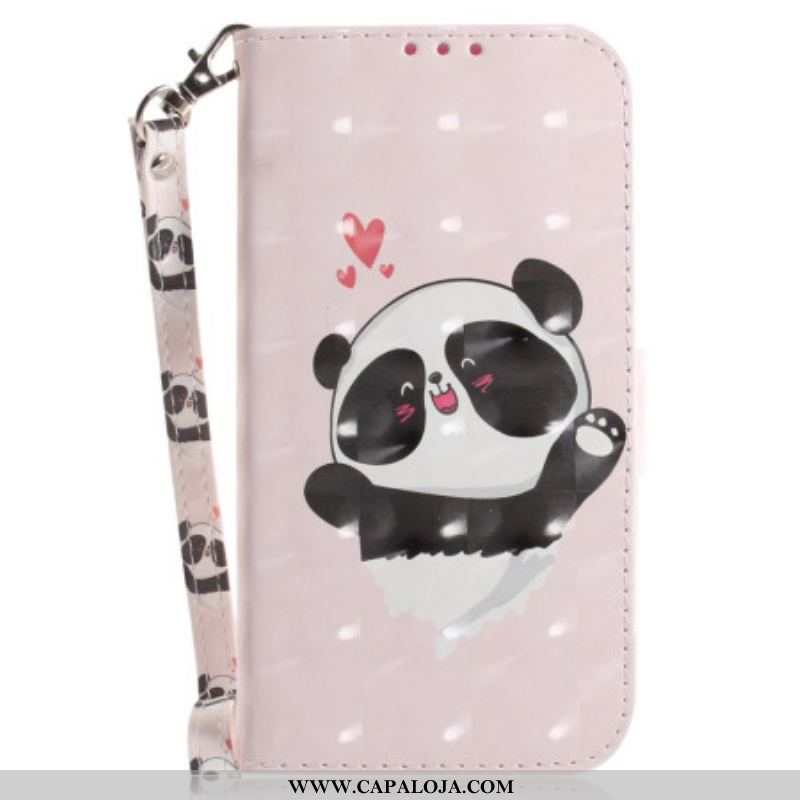 Capa Folio Para Xiaomi 12 / 12X De Cordão Panda Love Com Cordão