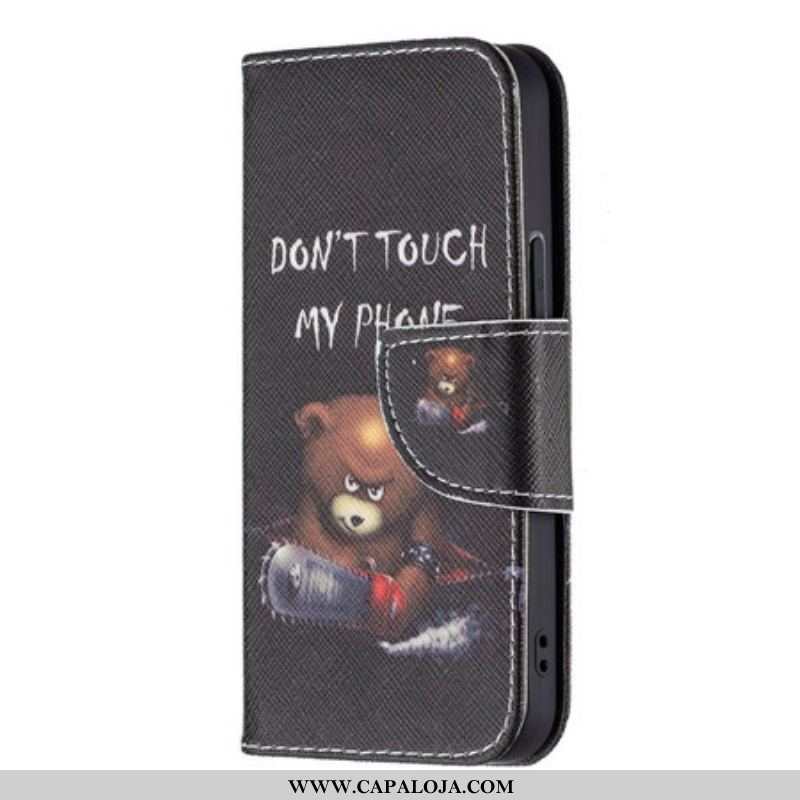 Capa Folio Para iPhone 13 Mini Urso Perigoso