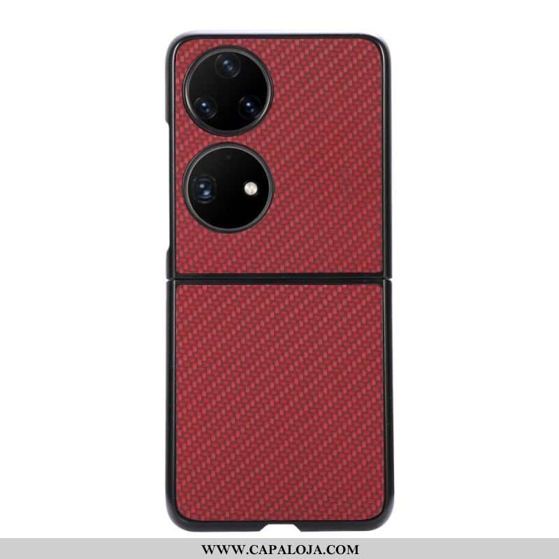 Capa Para Huawei P50 Pocket Fibra De Carbono Texturizada