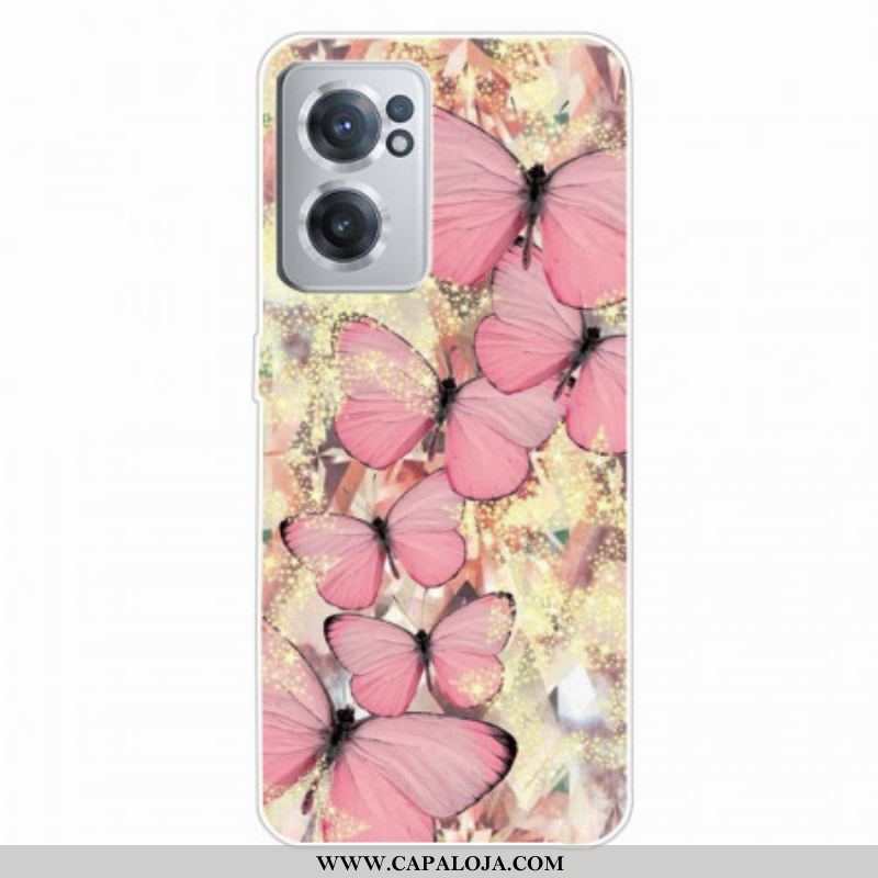 Capa Para OnePlus Nord CE 2 5G Rosas Borboleta