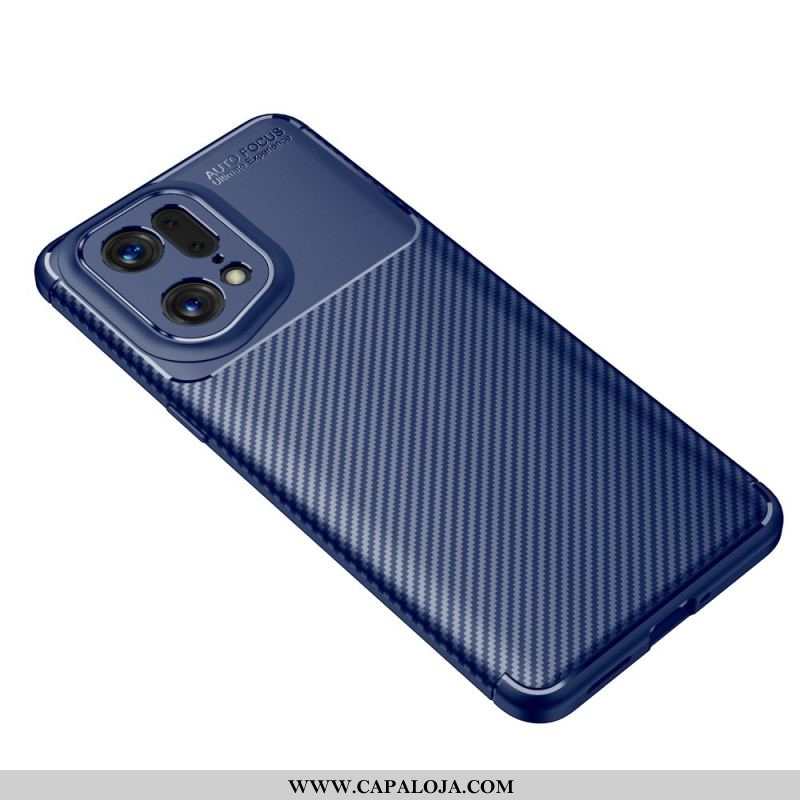 Capa Para Oppo Find X5 Pro Fibra De Carbono Escovada