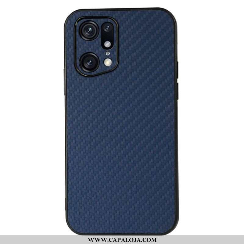 Capa Para Oppo Find X5 Pro Textura De Fibra De Carbono Efeito Couro
