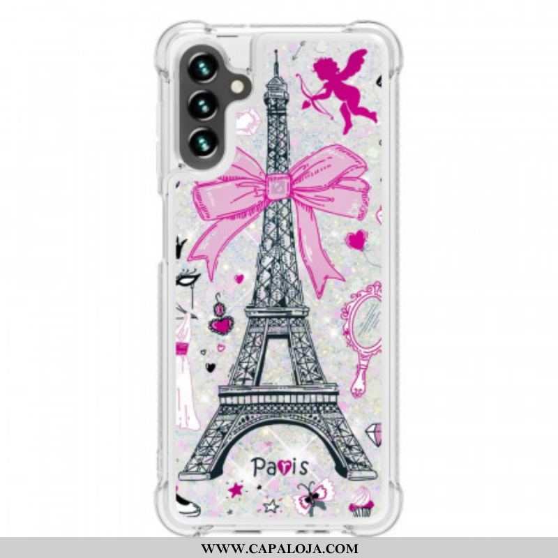 Capa Para Samsung Galaxy A13 5G / A04s As Lantejoulas Da Torre Eiffel