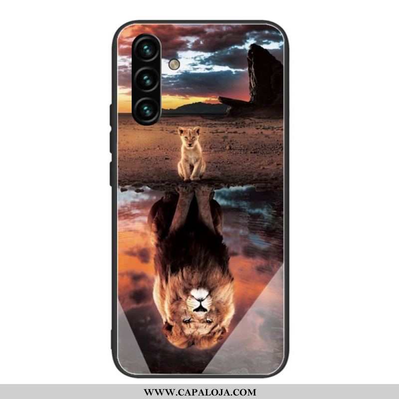 Capa Para Samsung Galaxy A13 5G / A04s Vidro Temperado Do Sonho Do Filhote De Leão