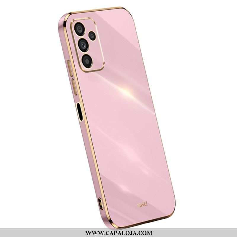 Capa Para Samsung Galaxy A14 / A14 5G Bordas De Silicone Douradas
