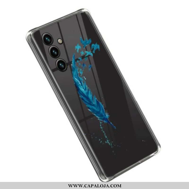 Capa Para Samsung Galaxy A14 / A14 5G Pena Azul Transparente