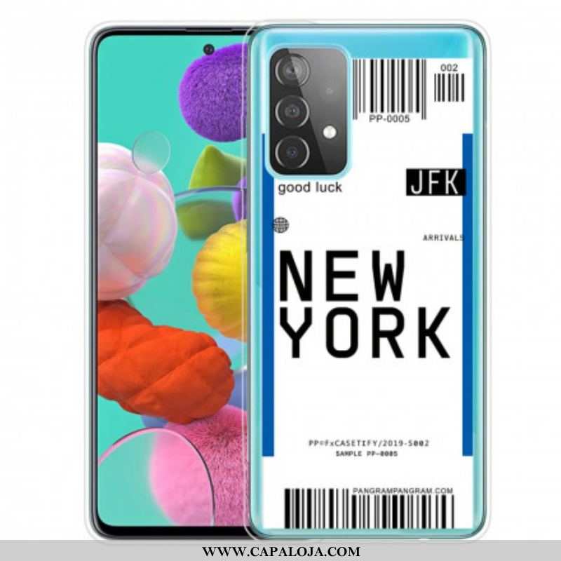Capa Para Samsung Galaxy A52 4G / A52 5G / A52s 5G Cartão De Embarque Para Nova York