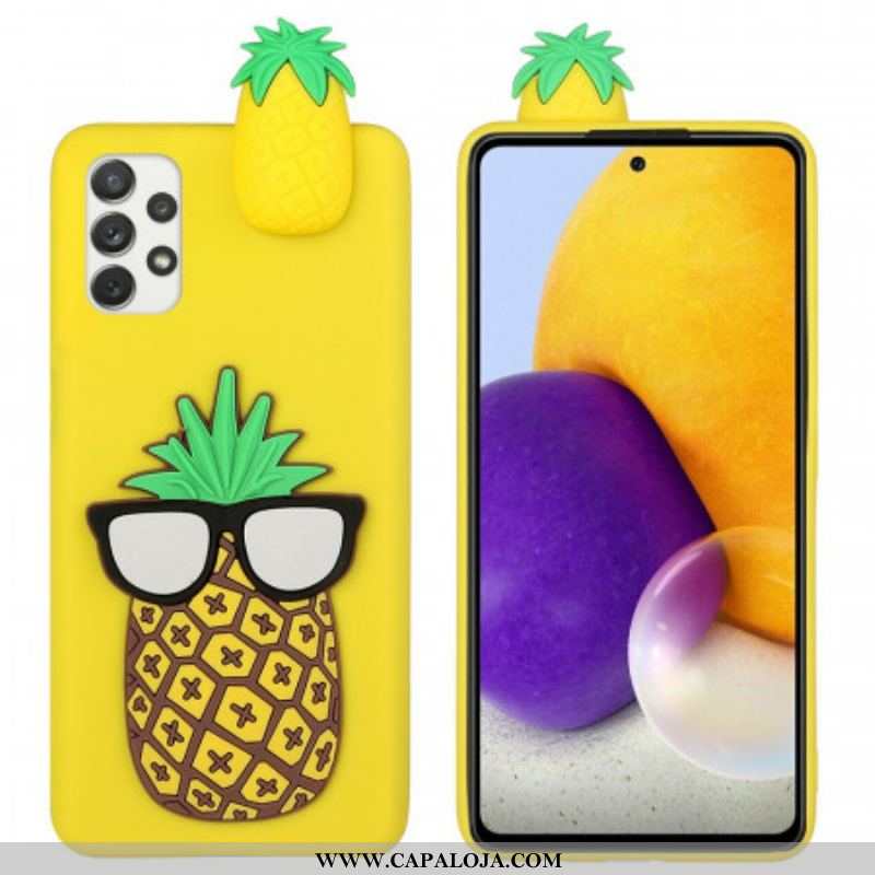 Capa Para Samsung Galaxy A53 5G Óculos 3d Abacaxi