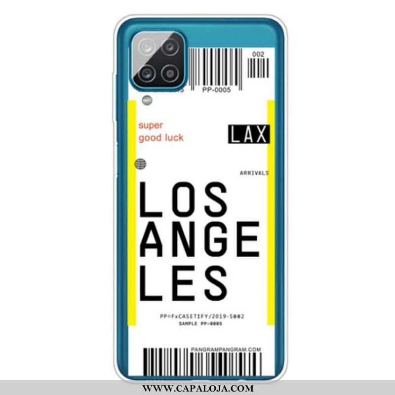 Capa Para Samsung Galaxy M12 / A12 Cartão De Embarque Para Los Angeles