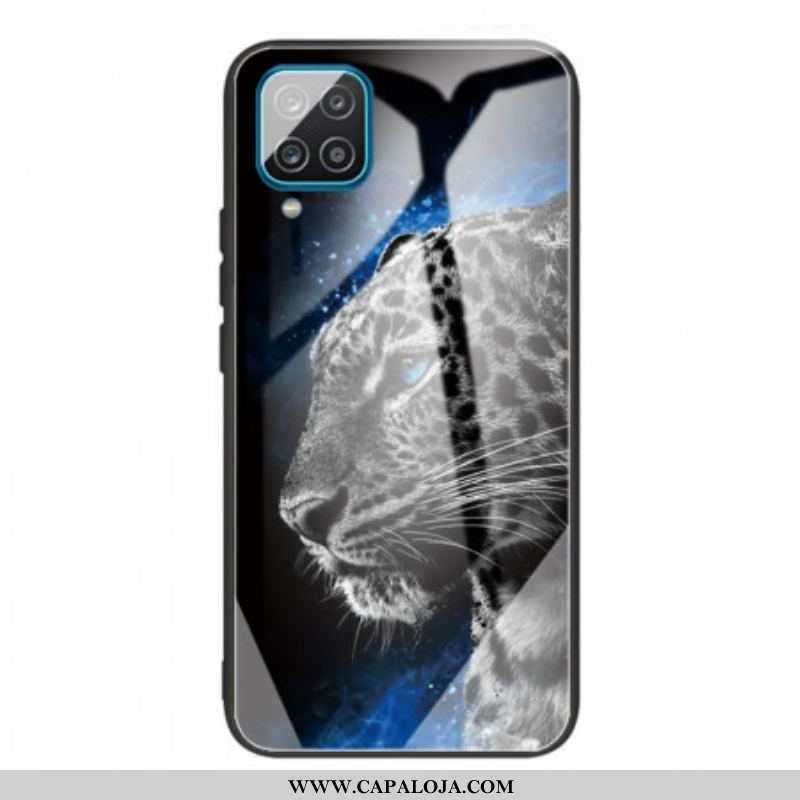Capa Para Samsung Galaxy M32 Vidro Temperado De Rosto Felino