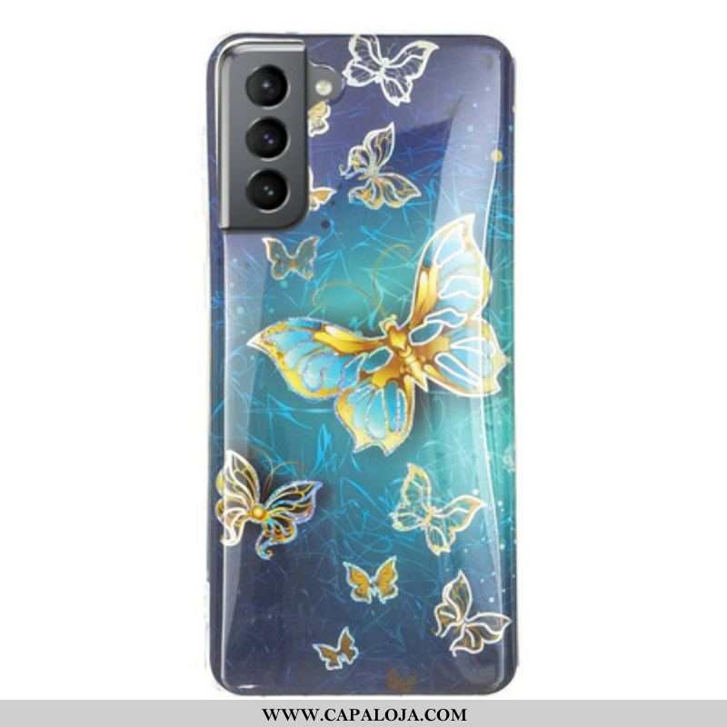 Capa Para Samsung Galaxy S21 FE Borboletas De Design