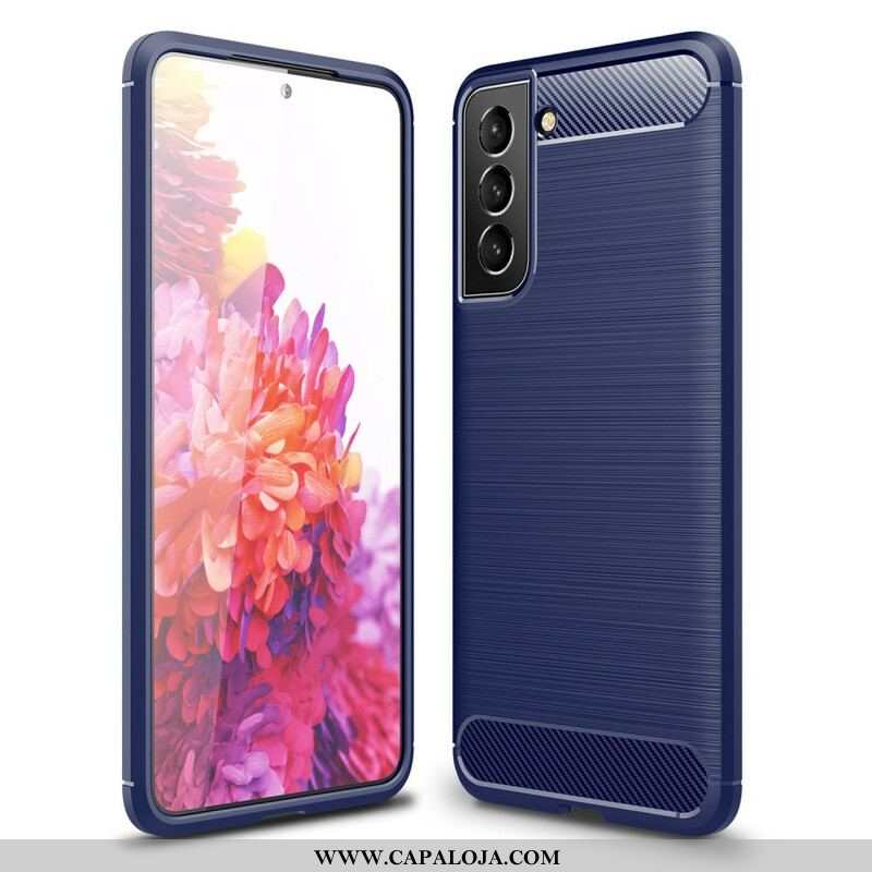 Capa Para Samsung Galaxy S21 FE Fibra De Carbono Escovada