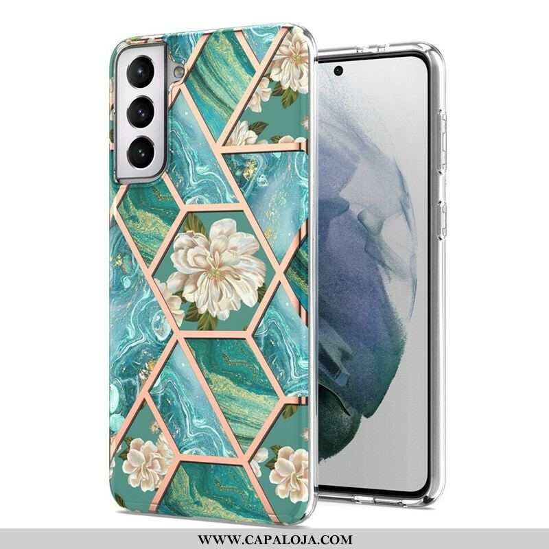 Capa Para Samsung Galaxy S21 FE Floral Marmorizado