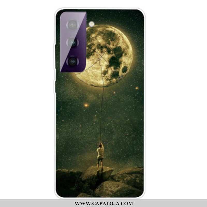 Capa Para Samsung Galaxy S21 FE Homem Da Lua Flexível
