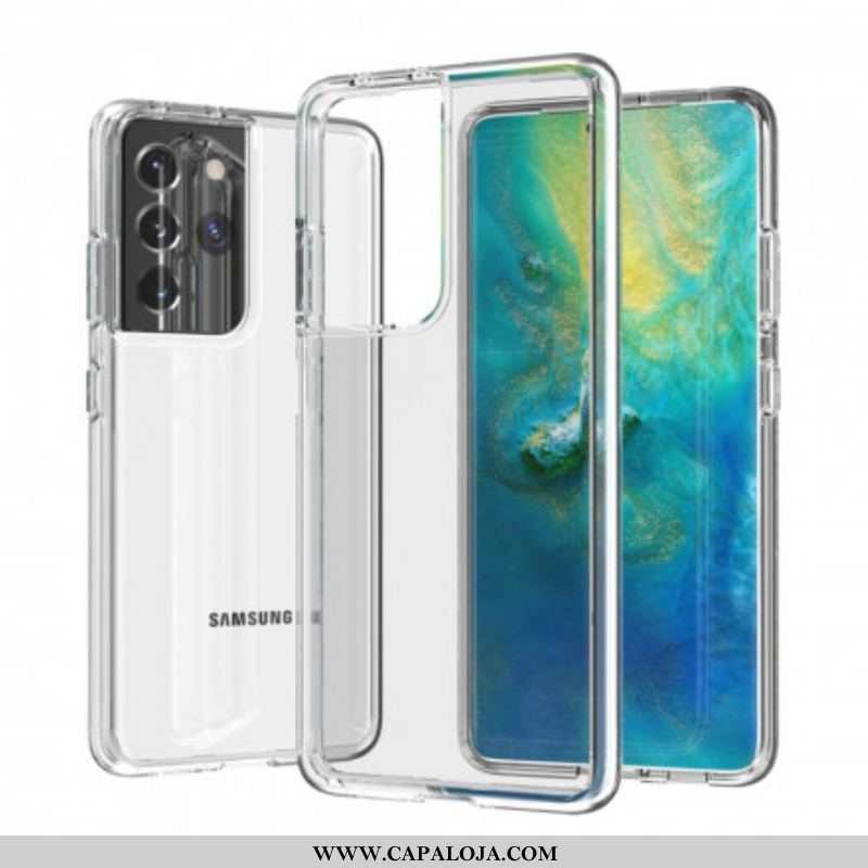Capa Para Samsung Galaxy S21 Ultra 5G Colorido Transparente