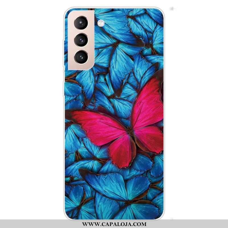 Capa Para Samsung Galaxy S22 5G Borboletas Flexíveis