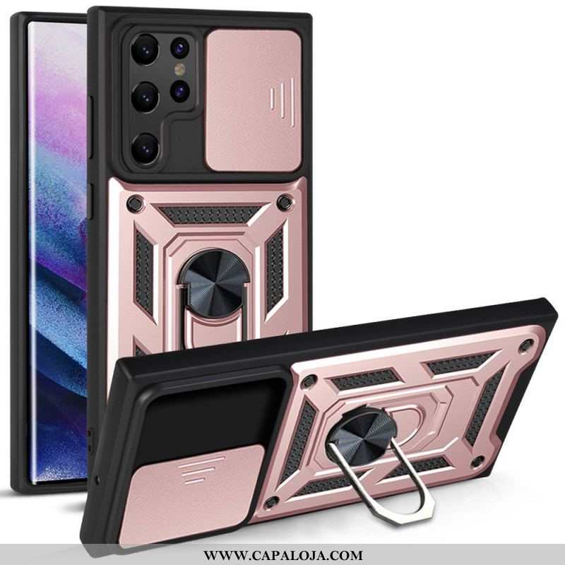 Capa Para Samsung Galaxy S22 Ultra 5G Suporte E Protetores Para Lentes De Design