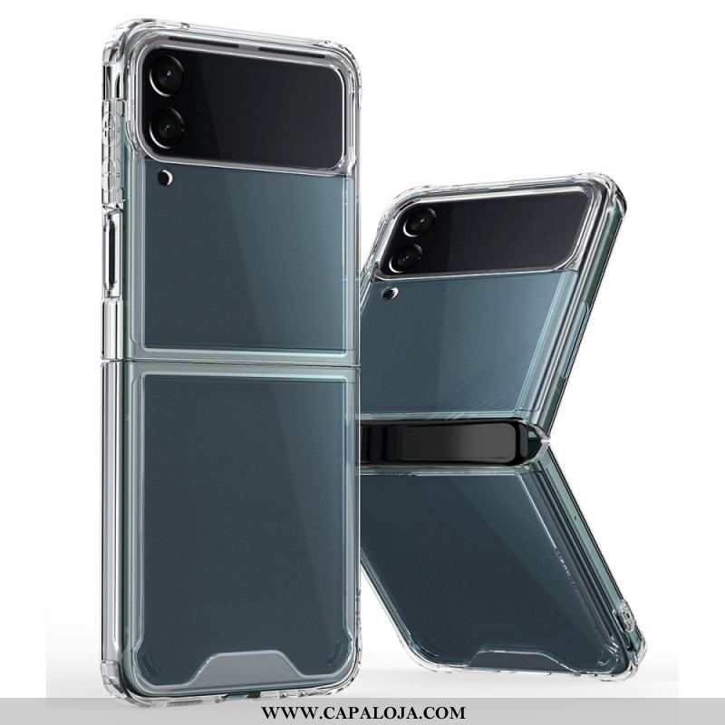 Capa Para Samsung Galaxy Z Flip 3 5G De Couro Colorido Transparente