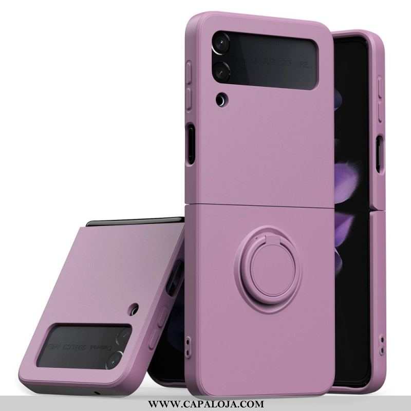 Capa Para Samsung Galaxy Z Flip 3 5G De Couro Compatível Com Suporte De Anel
