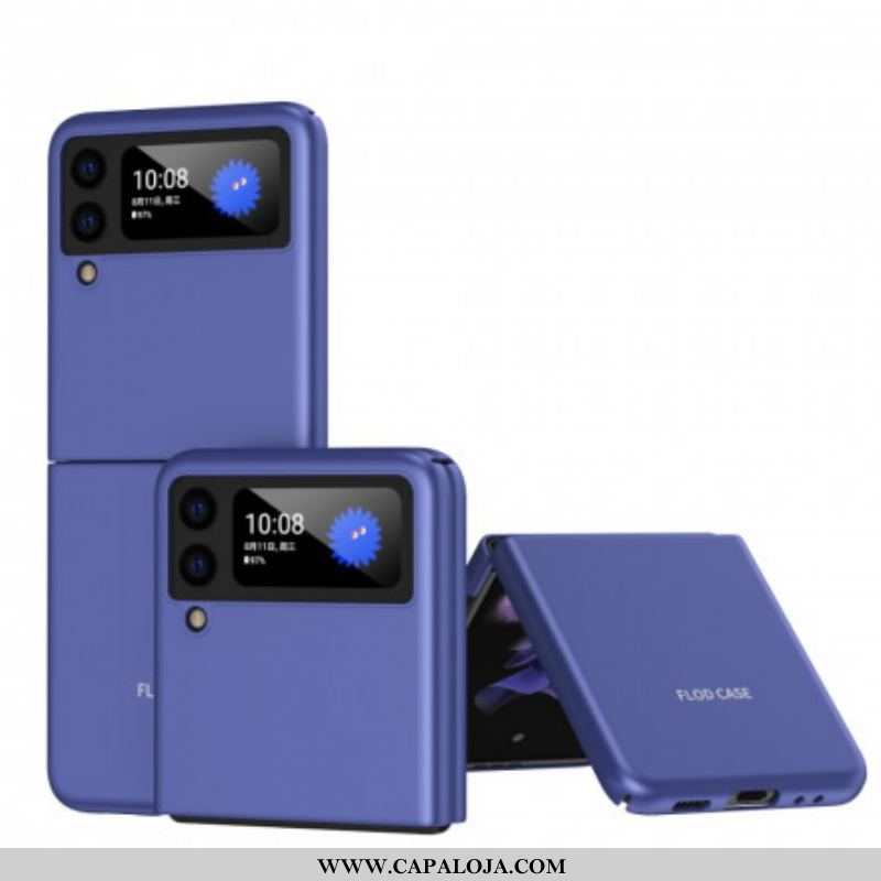 Capa Para Samsung Galaxy Z Flip 3 5G De Couro Metálico
