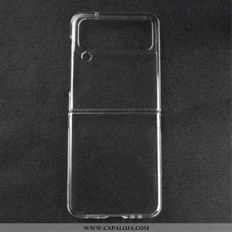 Capa Para Samsung Galaxy Z Flip 4 De Couro Plástico Transparente