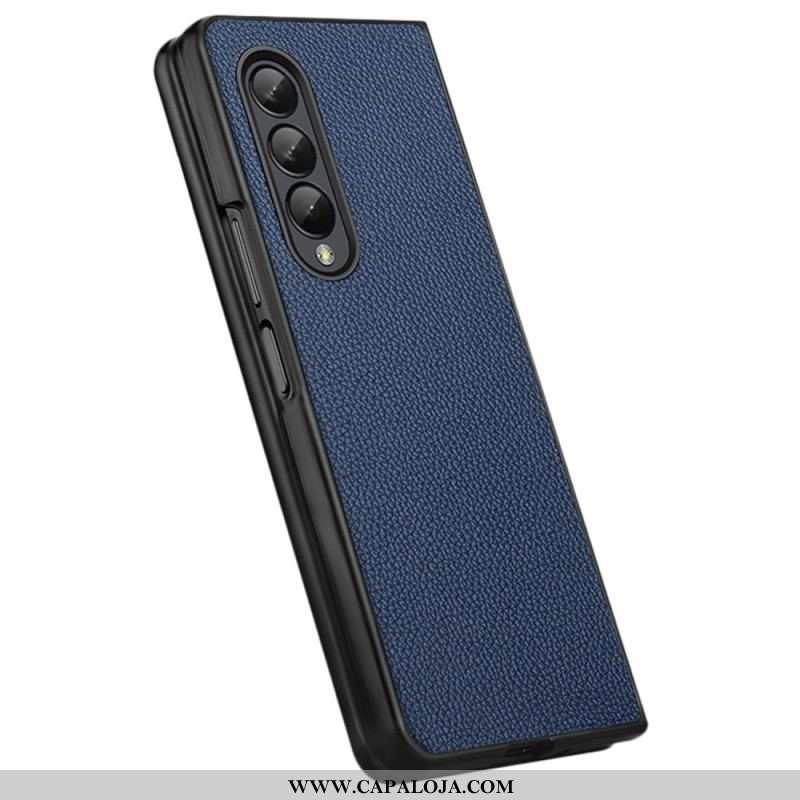 Capa Para Samsung Galaxy Z Fold 4 Lichia Couro Genuíno