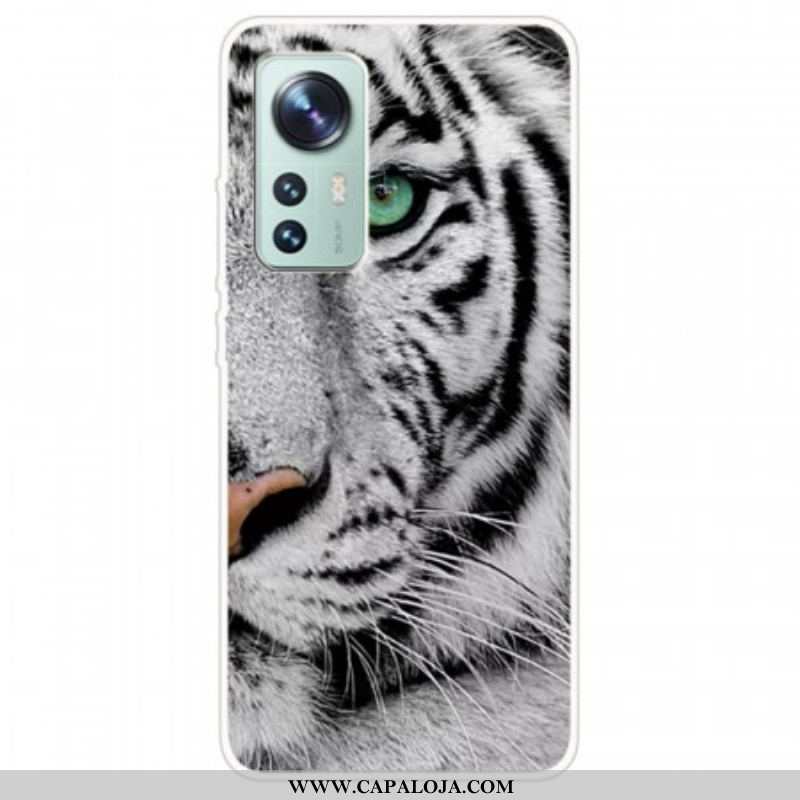Capa Para Xiaomi 12 Pro Tigre Branco