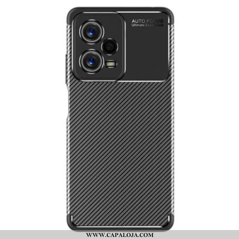Capa Para Xiaomi Redmi Note 12 Pro Textura Flexível De Fibra De Carbono