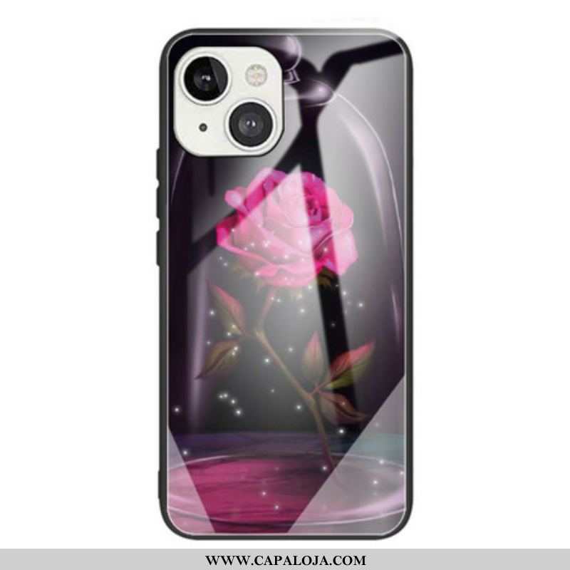 Capa Para iPhone 13 Mini Vidro Temperado Rosa Mágico