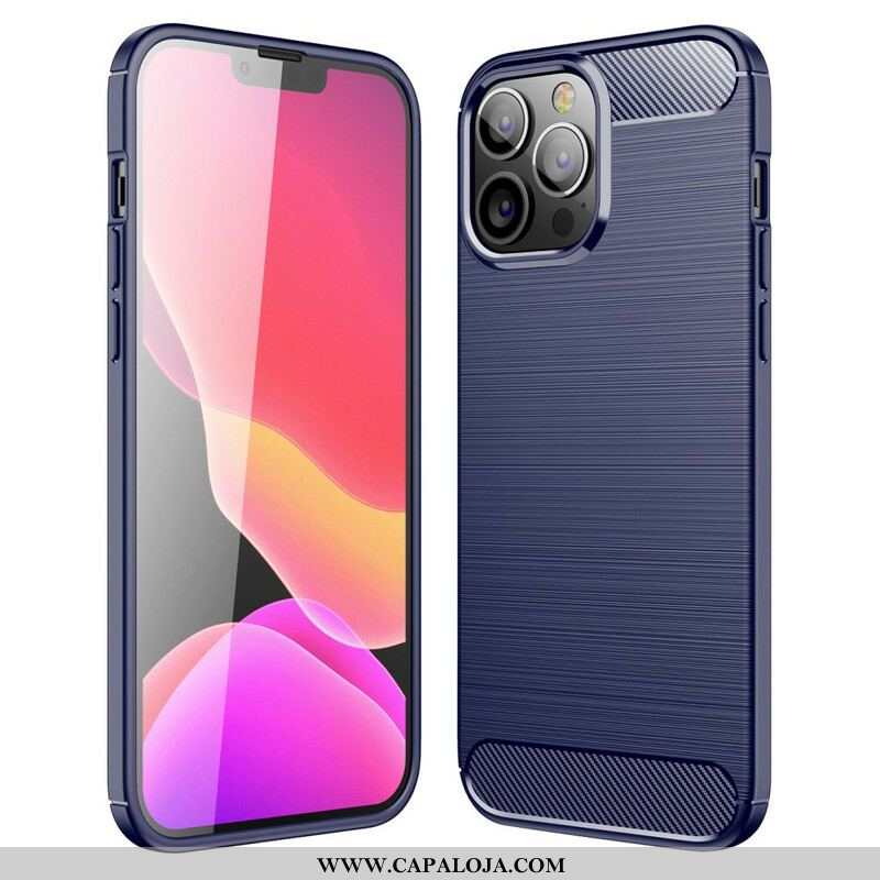 Capa Para iPhone 13 Pro Max Fibra De Carbono Escovada