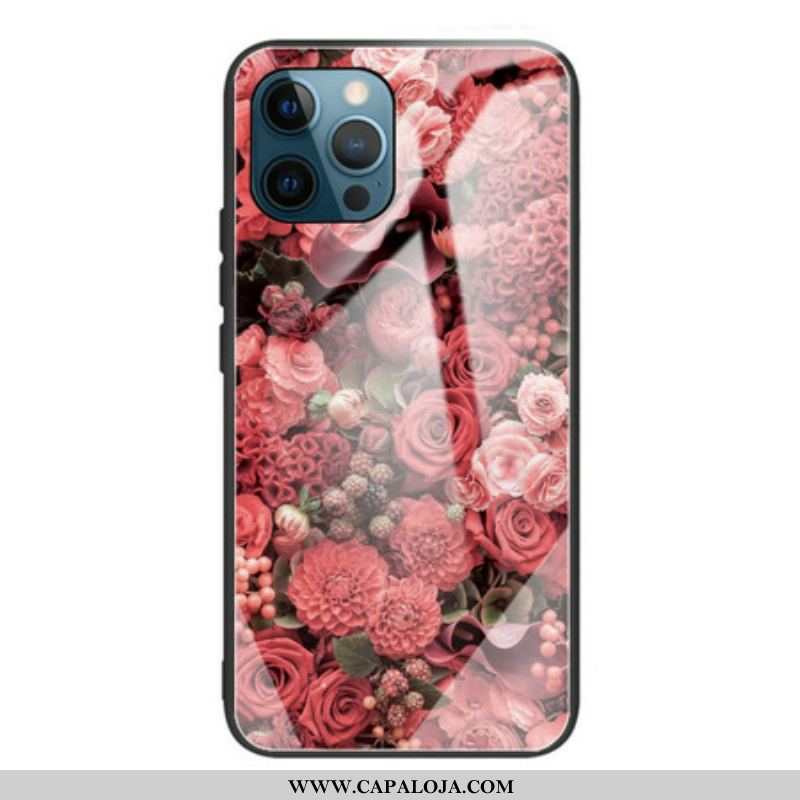 Capa Para iPhone 13 Pro Rose Flowers Vidro Temperado