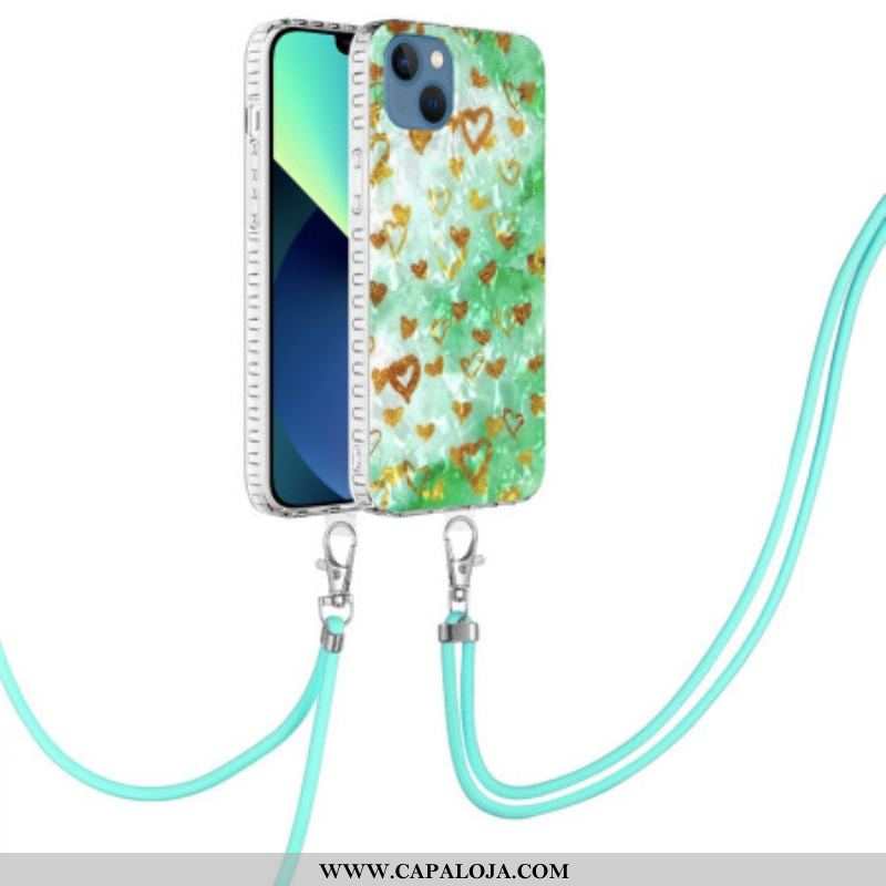 Capa Para iPhone 14 De celular Cordão De Corações Elegante