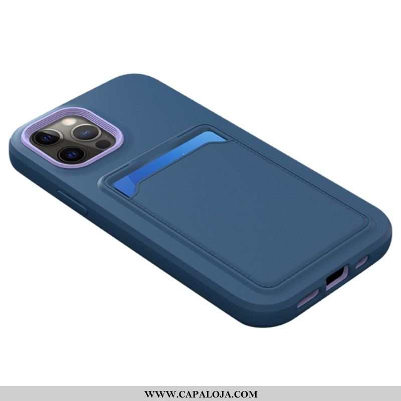 Capa Para iPhone 14 Porta Cartão Bicolor