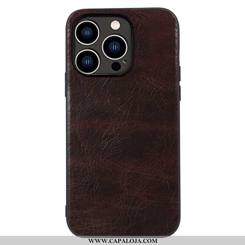 Capa Para iPhone 14 Pro Couro Legitimo